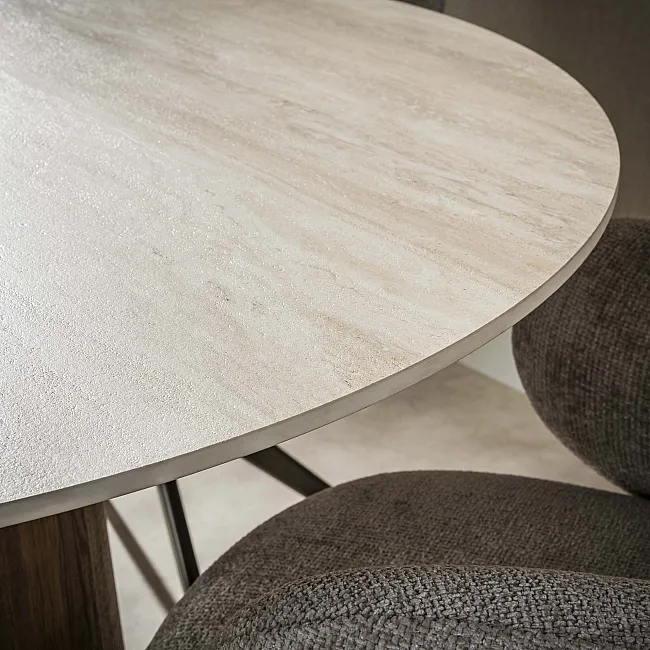 Jedálenský stôl 45-76 Romano Ø120cm Ceramic Travertine