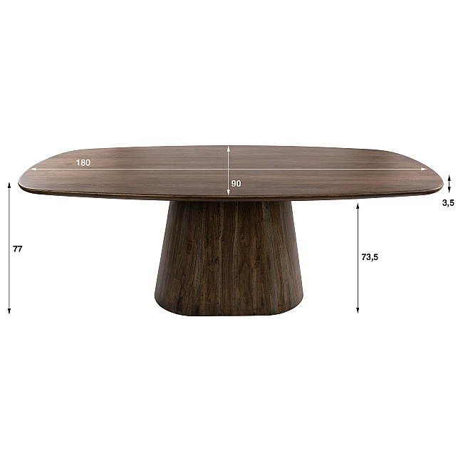 Jedálenský stôl 55-93 Central 180x90cm Masív Drevo Acacia