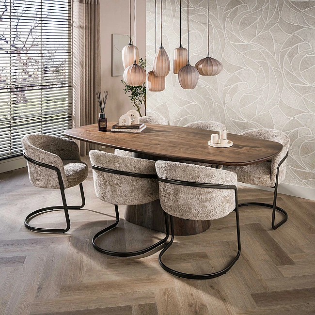 Jedálenský stôl 55-94 Central 215x105cm Masív Drevo Acacia