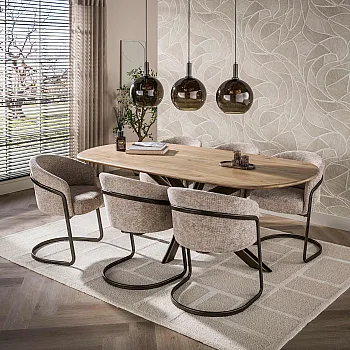 Jedálenský stôl 56-92 Cliff 215x105cm Drevo Mango