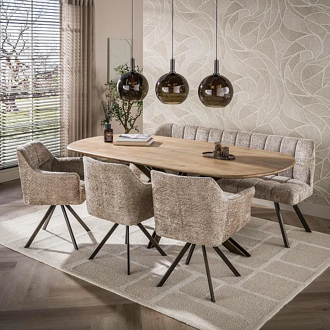 Jedálenský stôl 56-92 Cliff 215x105cm Drevo Mango