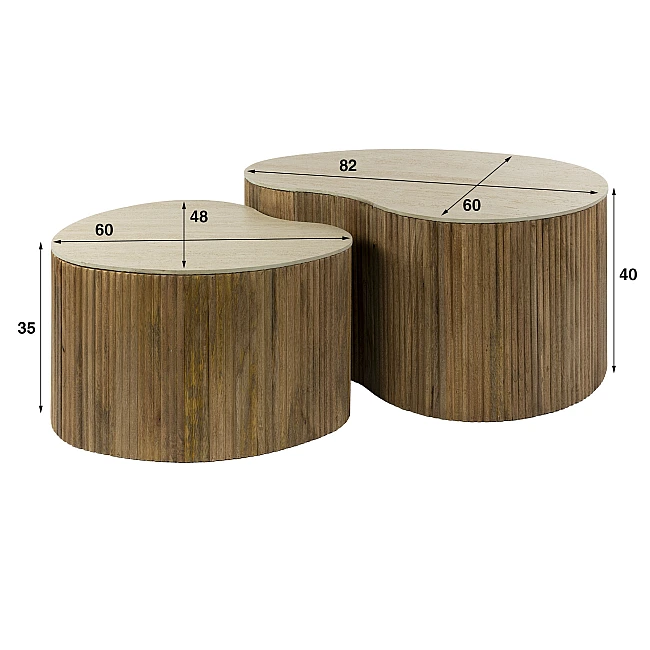 Konferenčný stôl 29-18 Nuovo 2-set Drevo Mango