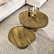 Konferenčný stôl 32-40 Ray 2-set Drevo Antique Gold