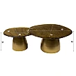 Konferenčný stôl 32-40 Ray 2-set Drevo Antique Gold