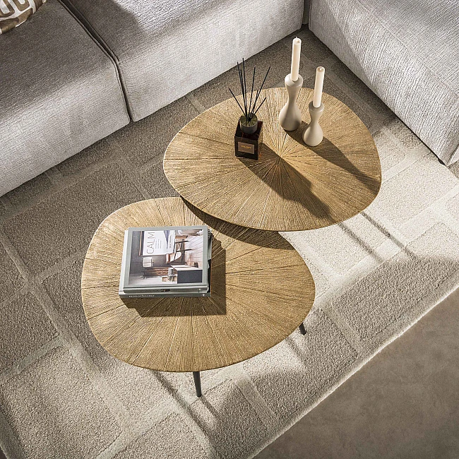 Konferenčný stôl 32-40 Ray 2-set Drevo Antique Gold