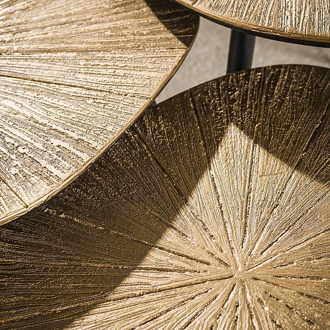 Konferenčný stôl 32-40 Ray 2-set Drevo Antique Gold