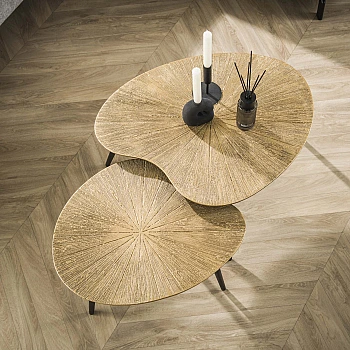 Konferenčný stôl 32-42 Ray 2-set Drevo Antique Gold