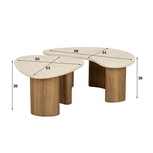 Konferenčný stôl Romano 2-set Ceramic Travertine