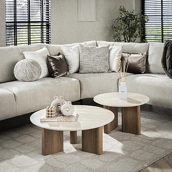 Konferenčný stôl 45-62 Romano 2-set Ceramic Travertine