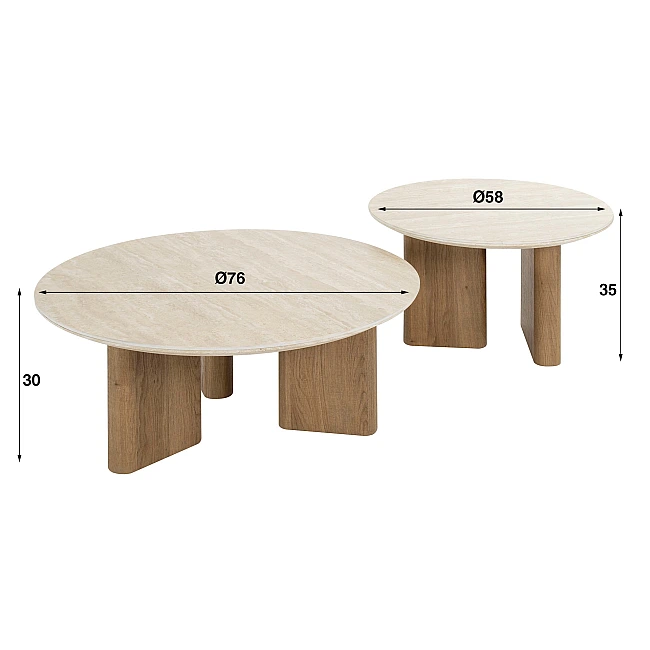 Konferenčný stôl 45-62 Romano 2-set Ceramic Travertine