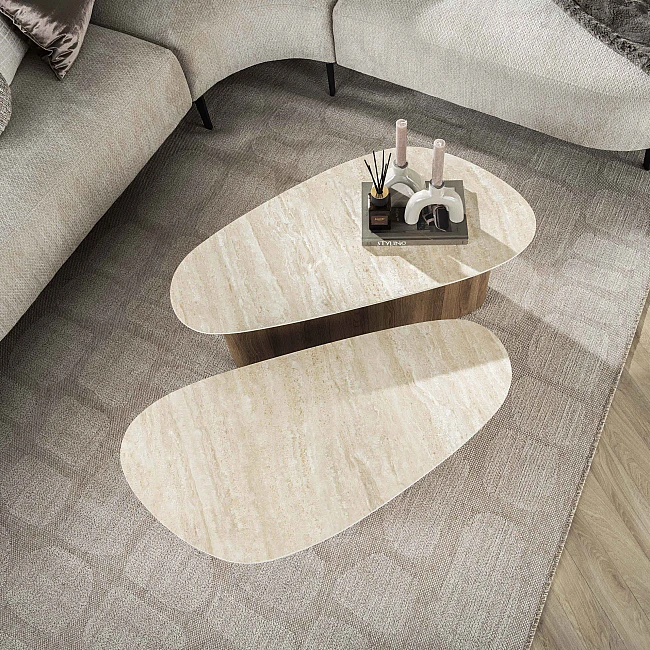 Konferenčný stôl 45-63 Romano 2-set Ceramic Travertine
