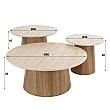 Konferenčný stôl 45-64 Romano 3-set 3D Ceramic Travertine