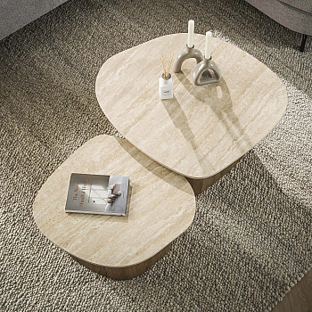 Konferenčný stôl 45-68 Romano 2-set Ceramic Travertine