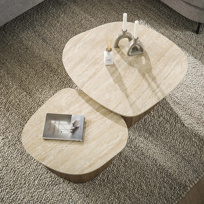 Konferenčný stôl 45-68 Romano 2-set Ceramic Travertine