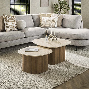 Konferenčný stôl 45-68 Romano 2-set Ceramic Travertine