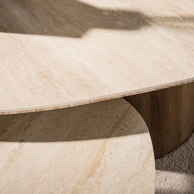 Konferenčný stôl 45-95 Romano 2-set 3D Ceramic Travertine