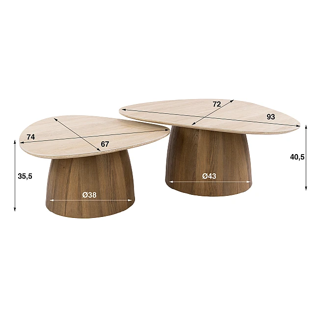 Konferenčný stôl 45-95 Romano 2-set 3D Ceramic Travertine