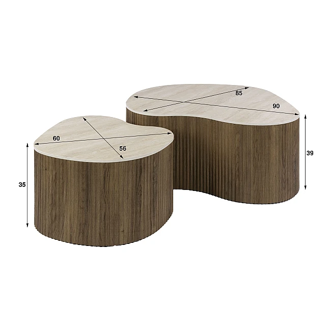 Konferenčný stôl 57-01T Ceramo 2-set 3D ceramik Travertine