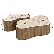 Konferenčný stôl 57-04T Ceramo 2-set 3D ceramik Travertine
