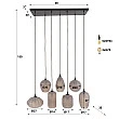 Luster 60-43 Altura 4+3L Frosted Sienna Brown Glass