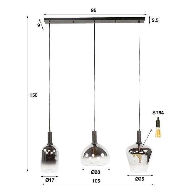 Luster 70-18 Zenith 3L Chrome Glass