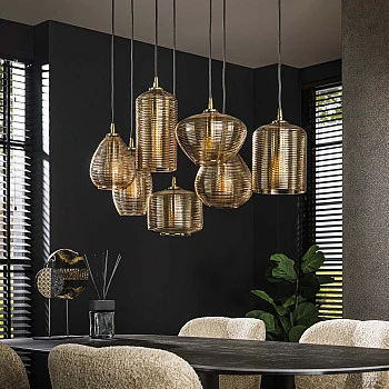 Luster 70-64 Stripe 4+3L Jantar Glass