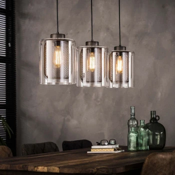 Luster 72-52 3 x Ø20cm Grid glass - Skladom u nás v Žiline - 1Ks