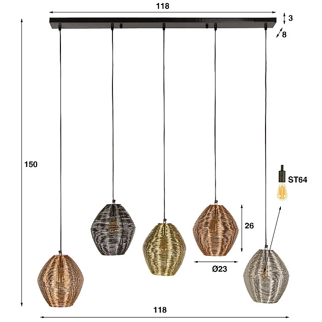 Luster 72-72 Web 5L Multicolour Nikel