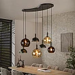 Luster 75-00 Cluster 4+3L Brown + Jantar Glass