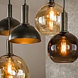 Luster 75-00 Cluster 4+3L Brown + Jantar Glass