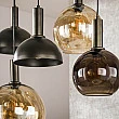 Luster 75-00 Cluster 4+3L Brown + Jantar Glass
