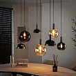 Luster 75-00 Cluster 4+3L Brown + Jantar Glass