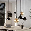 Luster 75-00 Cluster 4+3L Brown + Jantar Glass