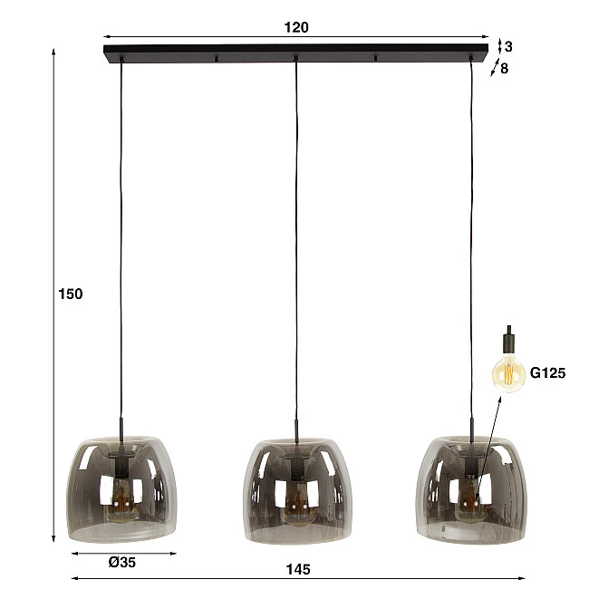 Luster 80-18G Drift 3L Smoke Grey Glass
