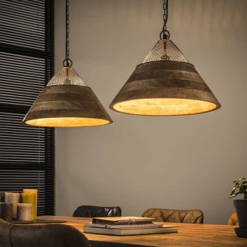 Luster 82-64 2 x Ø40cm Wooden mango shade - Skladom u nás v Žiline - 1Ks