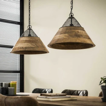 Luster 82-64 2 x Ø40cm Wooden mango shade - Skladom u nás v Žiline - 1Ks