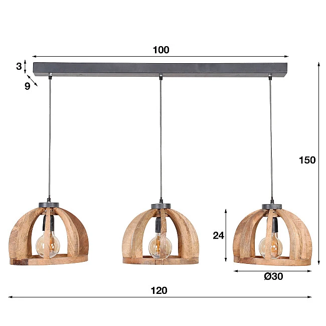 Luster 83-65 Wooden curved mango frame