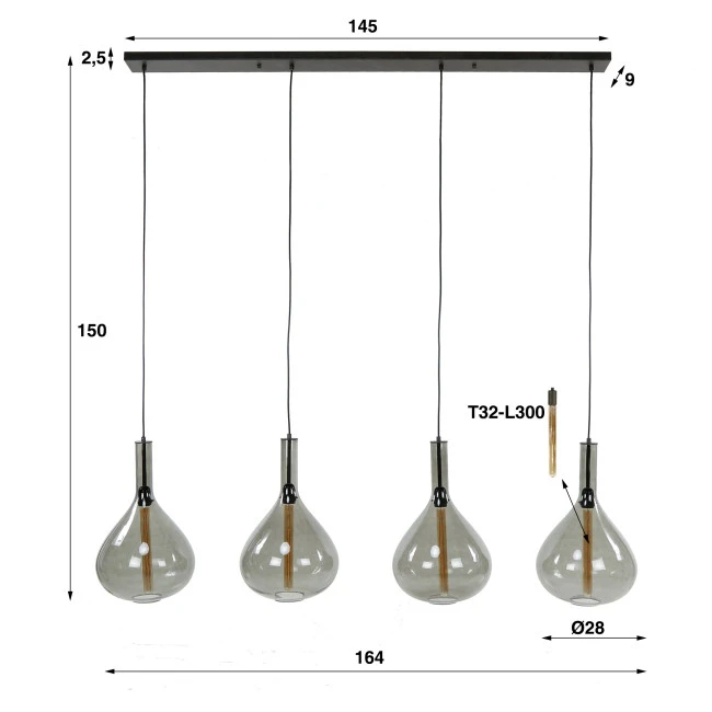 Luster 83-86 4L Drop Glass