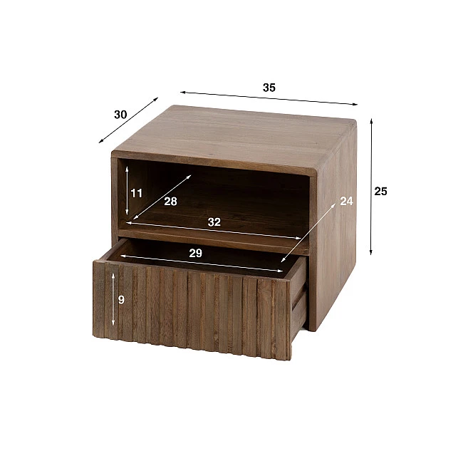 Nočný stolík 30-11 Carve Drevo Acacia