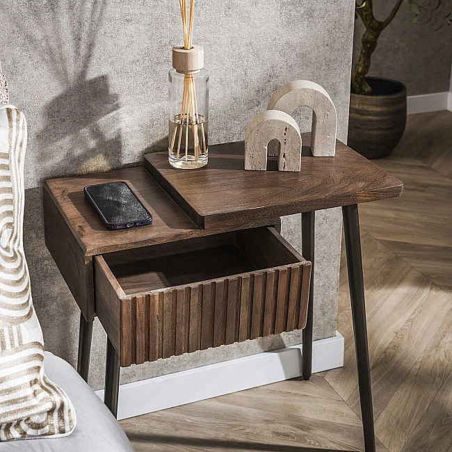 Nočný stolík 30-15 Carve Drevo Acacia - Pravý