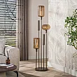 Stojaca lampa Serene 3L Brown Glass