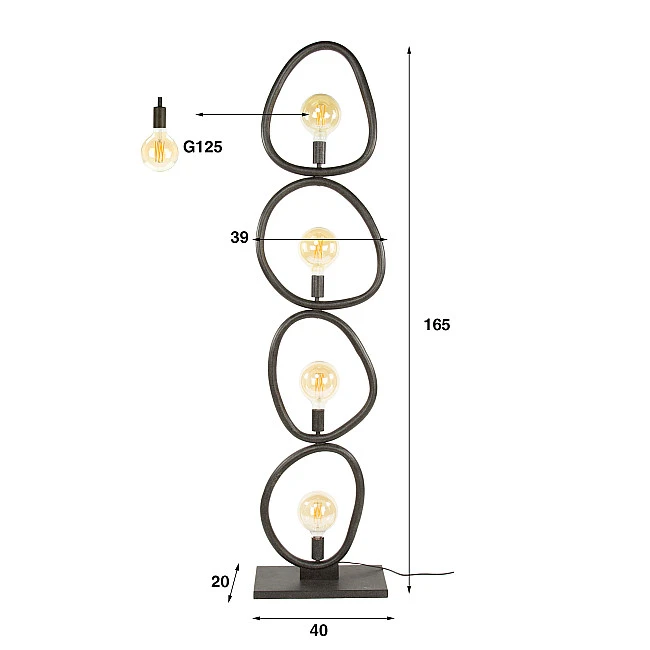 Stojaca lampa 70-07 Pebble 4L