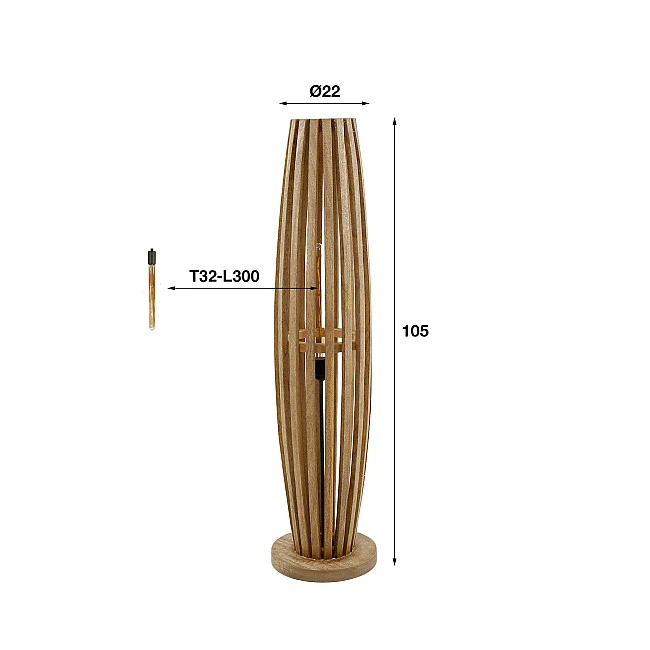 Stojaca lampa 70-51 Orbit 1L Drevo Mango