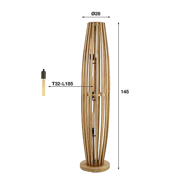 Stojaca lampa 70-52 Orbit 3L Drevo Mango