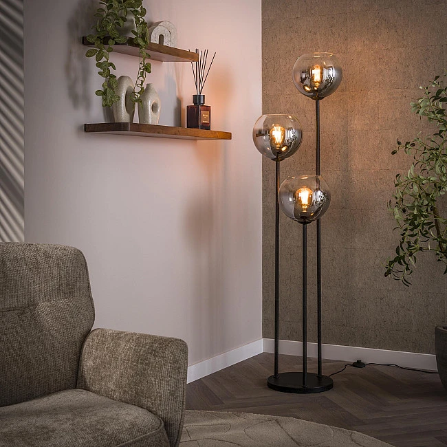Stojaca lampa 71-09 Bubble 3L Smoked Glass
