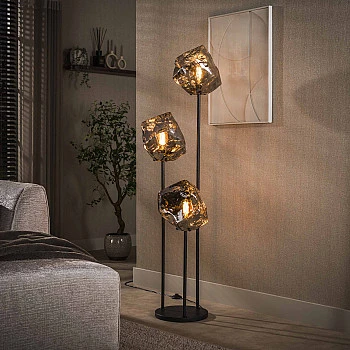 Stojaca lampa 72-26 Rock 3L Chrome glass