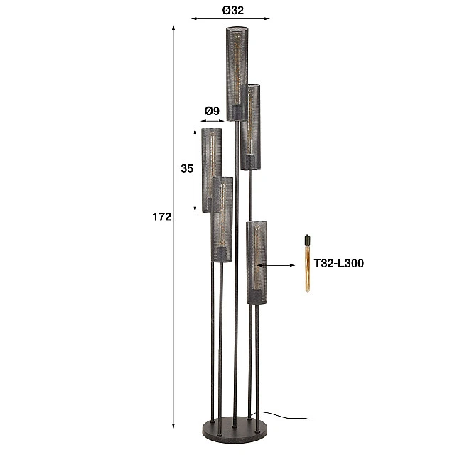 Stojaca lampa 73-83 Tube Mesh 5L