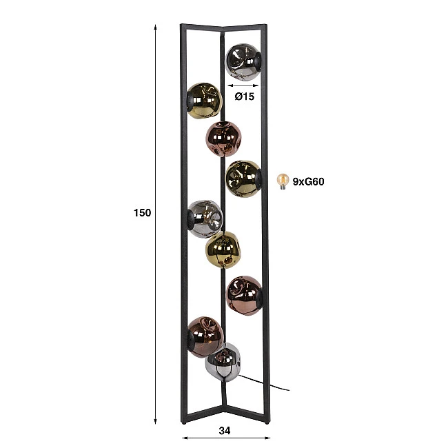 Stojaca lampa 74-47 Stellar 9L Multicolour Glass