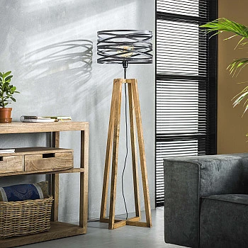 Stojaca lampa 76-73 Twist 1L Drevo Mango