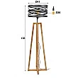 Stojaca lampa 76-73 Twist 1L Drevo Mango